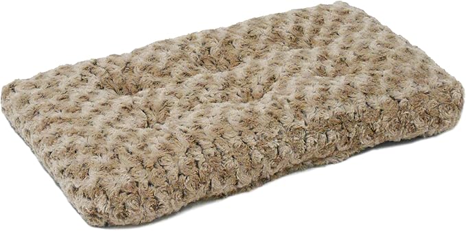 MidWest Homes for Pets XXS QuietTime Deluxe Mocha Ombré Swirl Plush Pet Bed, Machine Washable, Non-Skid Bottom, Soft Crate Mat for 18-inch Crates