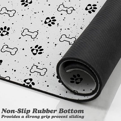 Dog Food Mats,Cat Absorbent Water Bowl Feeding Mats Pet Placemats for Food and Water Spot 16 * 24 inch