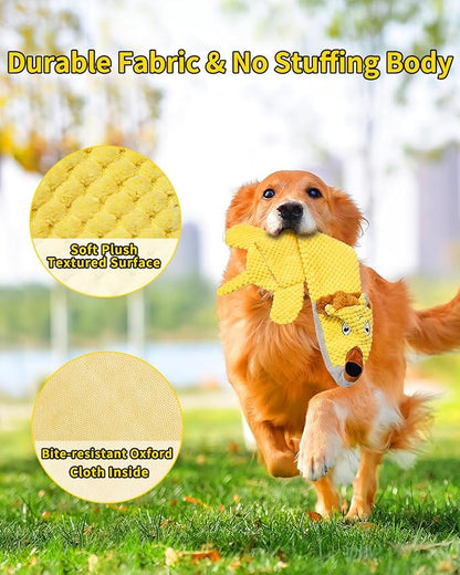 Dog Toys, Squeaky Plush No Stuffing Crinkle Dog Toy for Small Medium Large Dogs, Interactive Puppy Teething Water Bottle Dog Chew Toy