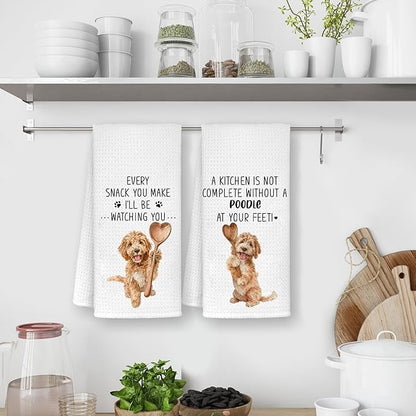 Funny Goldendoodle Kitchen Bathroom Towels,Goldendoodle Gifts for Women Dish Tea Towels, Mom Gifts Decorative Hand Towels for Kitchen for Home Shelf Counter,16x24 Set of 2