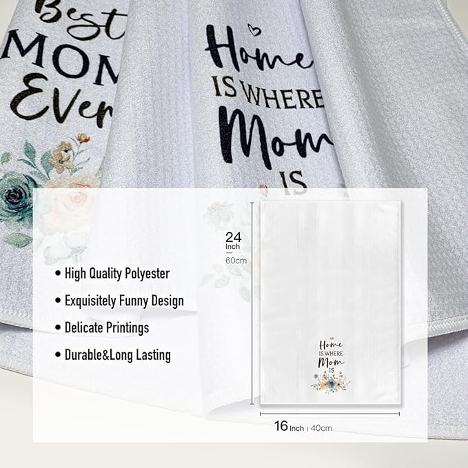 Funny Joked Dish Cloths,Hand Towels For Mom From Daughter,Microfiber Bar Dishcloth,Absorbent Tea Rags,Floral Mama Birthday Gift, Happy Mother'S Day Kitchen Towel DéCor,Gifts For Best Mami On Christmas