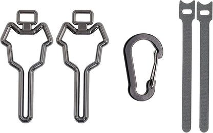 Metal dog Poop Bag Holder, Waste Bag Holder, Dog Poop Bag Carrier, Hand Free Holder (Metal, 2 pack, Gun Black)
