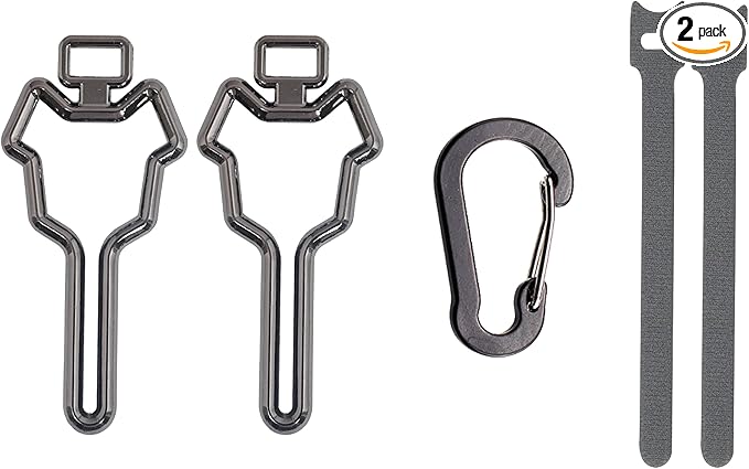 Metal dog Poop Bag Holder, Waste Bag Holder, Dog Poop Bag Carrier, Hand Free Holder (Metal, 2 pack, Gun Black)
