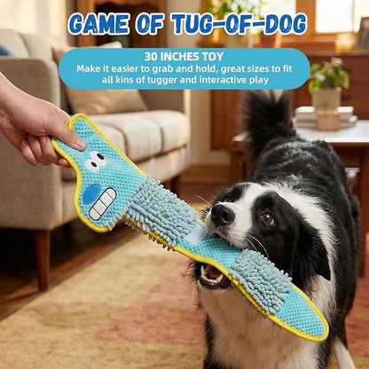 WUGO Dog Interactive Puzzle Toys - Snarl-Toothed Dog Toy Plushie Enrichment Crinkle Paper Crinkle Snuffle Treat Dispensing Smart Pet Toys Puppy Fun to Keep Them Busy