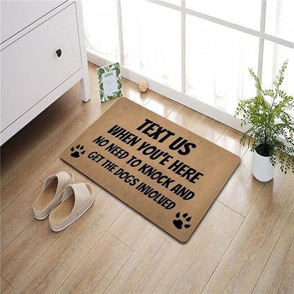 Funny Welcome Doormat (23.7 in X 15.6 in) Anti-Slip Rubber Back Entrance Way Indoor Front Porch Decor Rugs House Warming Gift (Text Before Arrived No Knock)