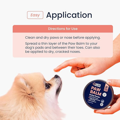 Vets Preferred Paw Balm Pad Protector for Dogs – Dog Paw Balm Soother – Heals, Repairs and Moisturizes Dry Noses and Paws – Ideal for Extreme Weather Season Conditions - 2 Oz - 2 Pack