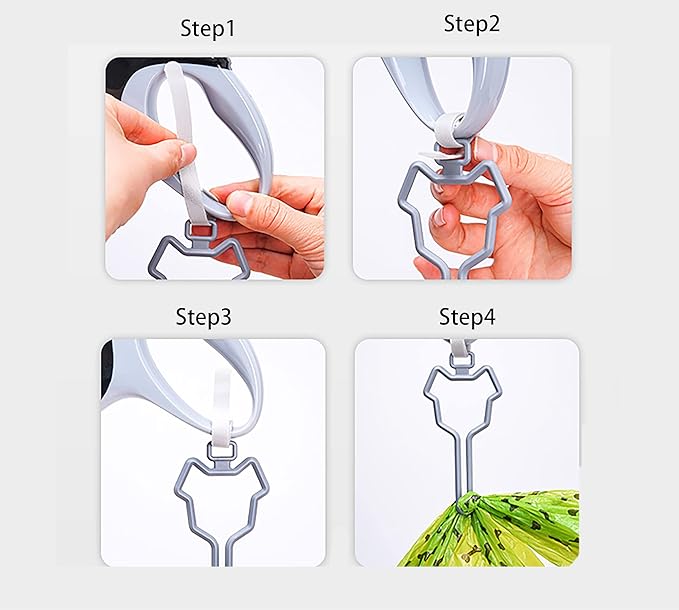 Dog Poop Bag Holder, Waste Bag Holder, Dog Poop Bag Carrier, Hand Free Holder (4 pack, Grey)