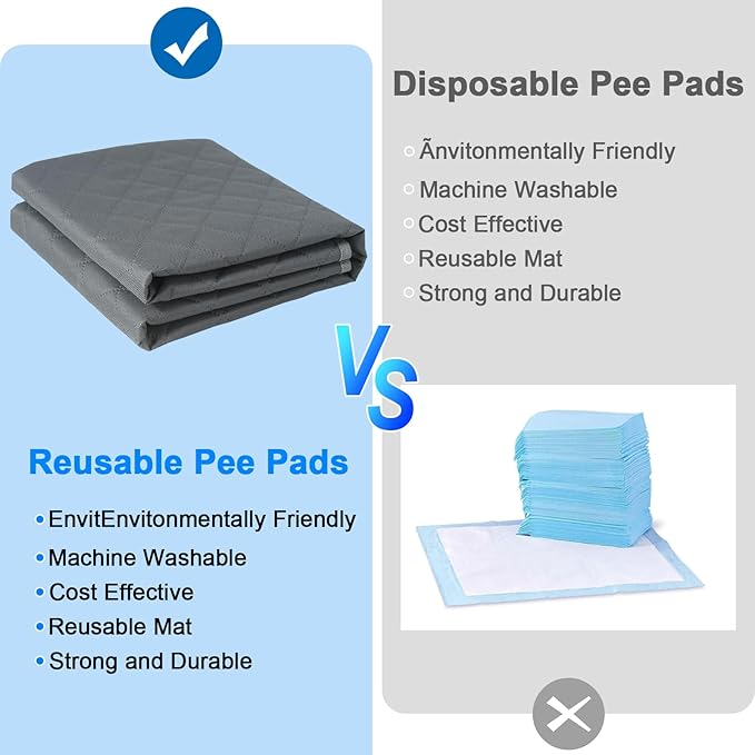 Washable Pee Pads for Dogs 34"x36" Reusable Puppy Pad Pet Training Pads, Waterproof Mat Non-Slip, Dog Pee Pad Whelping Pads Dog Mat-Playpen,Crate,Sofo,Car,Potty,Bed