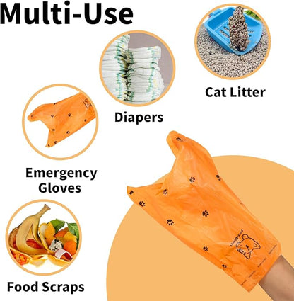 Scented Dog Poop Bags With Dispenser, Strong and Leak-proof Waste Bags for Pets, 870 Count (58 Packs of 15), 13 Inch x 9 Inch (Orange)