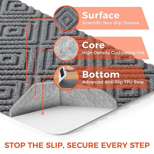 BAGAIL 15 Pack Non-Slip Stair Treads for Wooden Steps, 8"x30" Peel and Stick Carpet Stair Runners, Machine Washable Indoor Step Covers with No-Residue Adhesive for Dogs, Kids & Elderly - Light Gray
