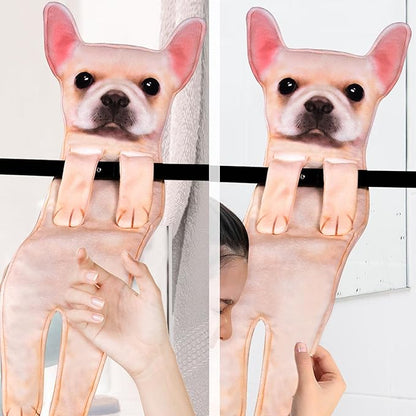 French Bulldog Funny Dog Hand Towels for Kitchen Bathroom - Dog Mom Dad Gifts for Women Dad Teens Kids-Unique Easter Mothers Fathers Days Valentines Housewarming Birthday Gifts for Animals Lovers