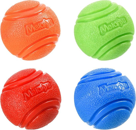 4 Pcs Rubber Balls, 2.4in/6cm in Diameter for Medium Dogs 30-60 Lbs - High Bounce, Waterproof, Chew Resistant Toy Balls Belgian Malinois Gifts (6cm)