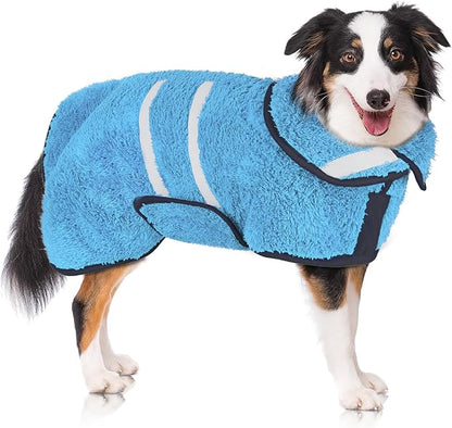 Dog Bathrobe Super Absorbent Dog Towels Large Quick Drying Robes for After Bath Soft Adjustable Warm Keeping Dogs Towel(S-XXL)