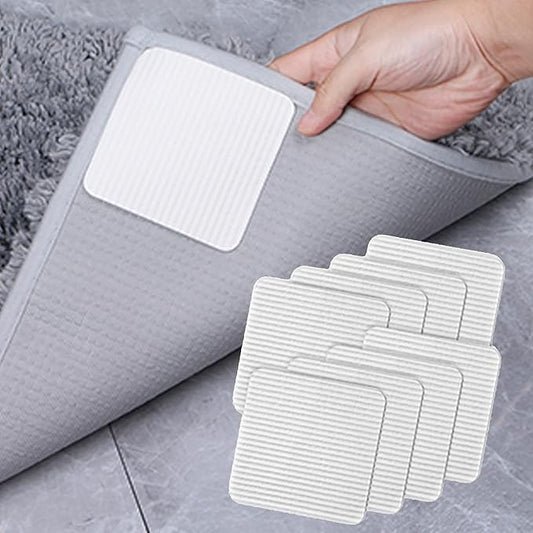 Anti Slip Carpet Grips 8 Pcs Vacuum Technology Carpet Gripper for Hardwood Floors Anti Curling Rug Pad Grippers Washable Non Slip Area Rug Stopper