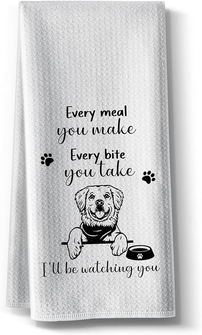 Funny Kitchen Towels,Featuring Dog Designs 16 X 24inch Dishcloth,Microfiber Bar Drying Hand Cloth Absorbent Tea Towel,Ideal Gifts for Doggy Lover Owner,Mom Hostess Housewarming New Home