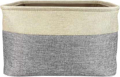 Personalized Foldable Storage Basket with Lovely Dog Yorkie Collapsible Sturdy Fabric Pet Toys Storage Bin Cube with Handles for Organizing Shelf Home Closet, Grey and White