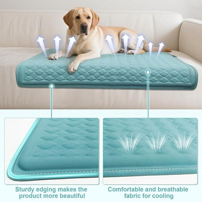 Large Dog Cooling Mat 45x23 in,Ice Breathable Fabric, Solid Silicone Honeycomb Heat Dissipation Structure, Long-Lasting Coolness Cooling Mat for Dogs(Q-Max>0.5) Washable& Non-Toxic
