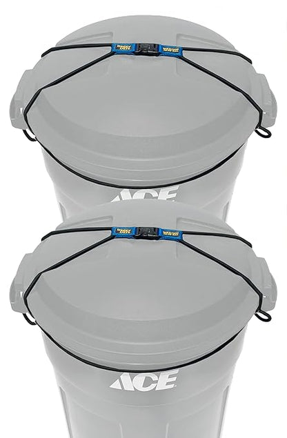 (2 Pack) Doggy Dare Trash Can Lock - Medium - Fits 30-40 Gallon Trash Cans - Perfect for Dogs, Raccoons, Opossums - Bungee Cord Design Makes Install Simple (Trash Can NOT Included)