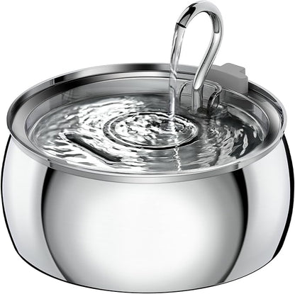 Cat Water Fountain Stainless Steel 4.0L/1.1Gal Cat Fountain for Drinking,Pet Water Fountain for Cats Indoor,Ultra-Quiet Pump,Multi-Filter System,Dishwasher Safe,Ideal for Multiple Pets