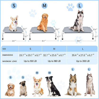 Outdoor Elevated Dog Bed, Dog Cots Beds for Large Dogs, Portable Cooling Raised Dog Beds for Large Dogs for Indoors, Outdoors, Beach