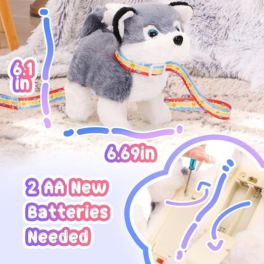 Tagitary Plush Toy Electronic Dog Toys for Kids,Interactive Pet Puppy Walking,Barking and Tail Wagging,Fake Dog Toy with Leash,Easter Christmas Birthday Gift for Toddlers Kids