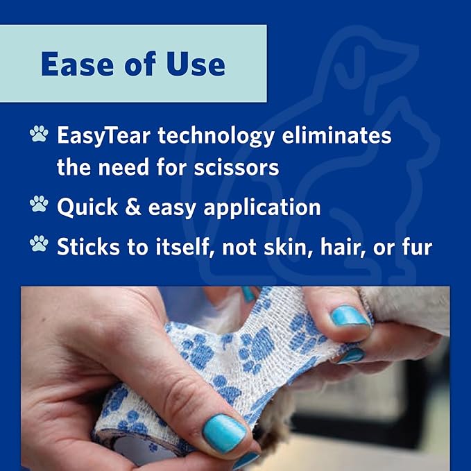 PetFlex No Chew – Flexible Self-Adhering Elastic Bandage for Wound Care – First Aid Wrap for Small Animals Like Dogs, Cats, and Other Pets - 3 inch, 2 Rolls