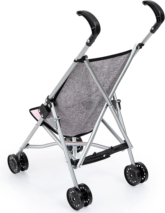 Bayer Doll Umbrella Stroller for Toddlers Foldable Grey 18-Inch, Easy Storage Lightweight Portable