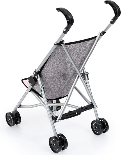 Bayer Doll Umbrella Stroller for Toddlers Foldable Grey 18-Inch, Easy Storage Lightweight Portable