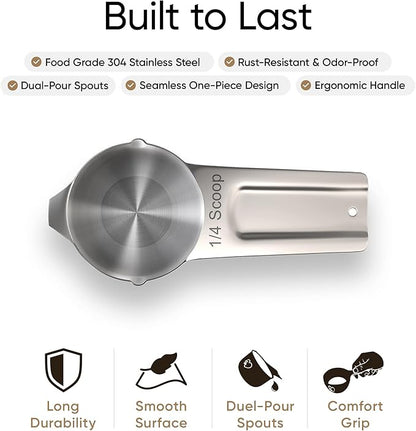 Color Up ¼ Cup Pet Food Scoop – Stainless Steel Dog Food Scoop Cup (4 Tbsp) – Durable, Rust-Resistant Measuring Scoop for Dogs, Cats, Birds & Rabbits – Ideal for Dry Food & Treats