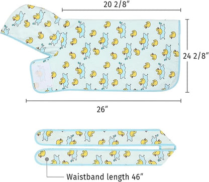 HDE Dog Bathrobe Super Absorbent Quick Drying Puppy Towel Wrap Coat Adjustable After Bath Robes with Hood for Dog Sizes S-XXL Rubber Duck Puddles M