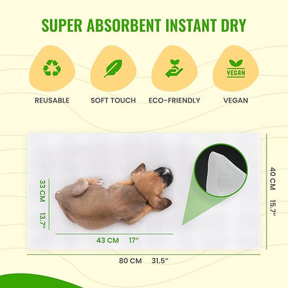 Bamboo Pet Towel 25 PCS - Reusable Bamboo Paper Towels for Dogs, Cats and Other Pets are Machine Washable Up to 5 Times | Disposable Pet Wipes for Drying and Cleaning Dirty Pets