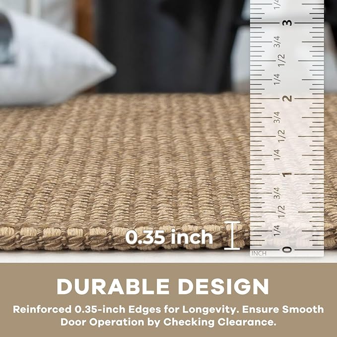 KOZYFLY Long Runners for Hallways 2x12 ft Washable Kitchen Runner Non Slip Rubber Backed Hallway Rugs Cotton Entryway Runner Rug Floor Carpet for Indoor Hall, Backdoor, Kitchen, Tan/Orange/Brown