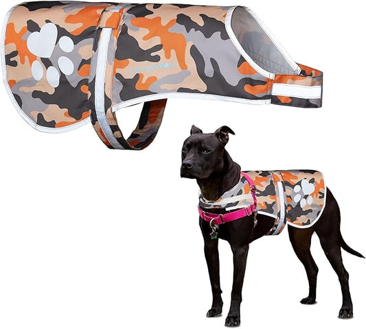 SafetyPUP XD Dog Reflective Vest – Hi-Vis Fluorescent Visibility That Helps to Safeguard Your Pet On/Off Leash in Urban & Rural Areas (Camo, Medium)