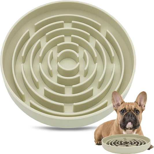 Slow Feeder Dog Bowls, Interactive Silicone Dog Feeding Bowls for Dogs & Cats, Slow Feeder Non-Slip with Suction Cups, Anti-Choking, Non BPA, Reduces Boredom, Anxiety, Dishwasher Microwave Safe
