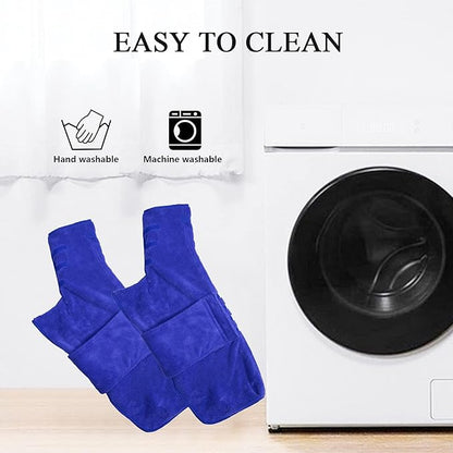 Geyecete Pineapple Grid Fast Drying Super Absorbent Dog Cat Bath Robe Towel - Blue, XL