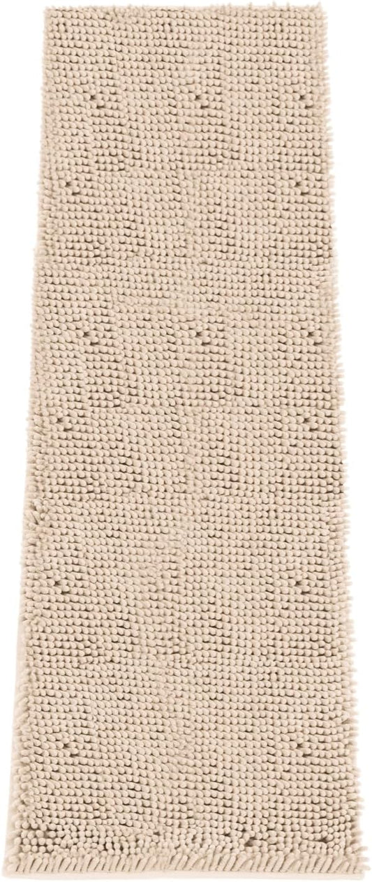 Absorbent Dog Door Mat for Muddy Paws, 72" x 24" Chenille Indoor Mats for Entryway, Trap Dirt Front Door Mat Indoor Entrance Washable Non Slip Soft Beige