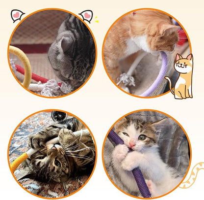 Tocirelo Cat Chew Rope Toy - 6Pack Cotton Cat Chew Toy for Teeth Cleaning, Interactive Kitten Teething Toys to Redirect Chewing from Cord, Cat Nip String Dental Toys for Bored Indoor Cats, 19.7inch