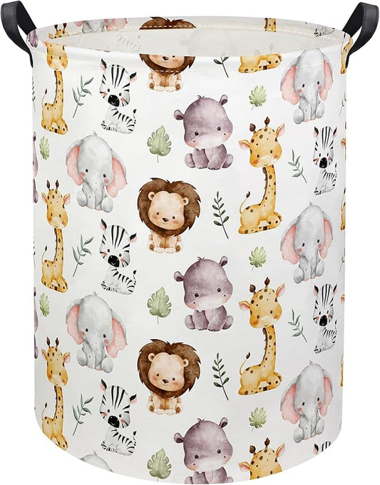 Animal Baby Laundry Basket Kids Hamper Animal Toy Storage Bin for Boys Room Decor Baby Nursery Hamper Gift Baskets for Bedroom Bathroom(Lovely Animal)