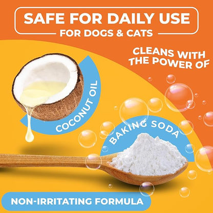 Dog & Cat Teeth Cleaning Wipes - Dental Finger Wipes for Cats & Dogs - Pet Toothbrush & Tooth Brushing Kit - Effective Teeth Cleaner (Mint)
