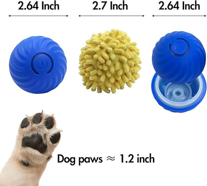 Interactive Dog Ball Toys for Pet Dogs,Smart Electric Small Medium Dog Toys to Keep them Busy,Automatic Rolling Jumping Balls with 2 Cover for Dogs,Rechargeable Pet Interactive Toy Balls,Blue
