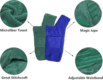 Geyecete 2 Pack Dog Bathrobe Towel Dog Drying Coat-Dry Fast Dog Bag-Pineapple Grid Fast Drying Super Absorbent Pet Dog-Blue/Green-S