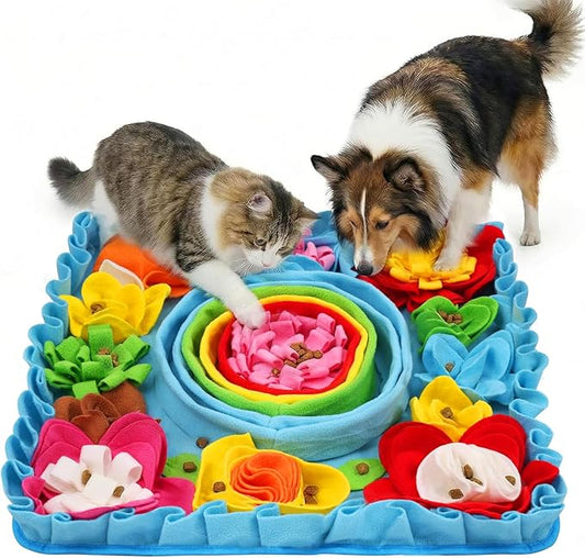 Upgraded Snuffle Mat for Dogs, 19.7''x19.7'' Interactive Feed Game for Boredom, Felt Wool Dog Feeding Mats for Small/Medium/Large Dogs, Encourages Natural Foraging Skills and Stress Relief