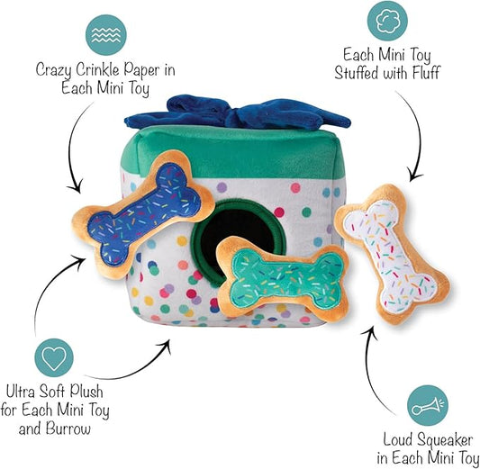 Fringe Studio Plush Dog Toy Set, Interactive Hide and Seek Play, All About The Gifts, Pet Shop Collection (289237)
