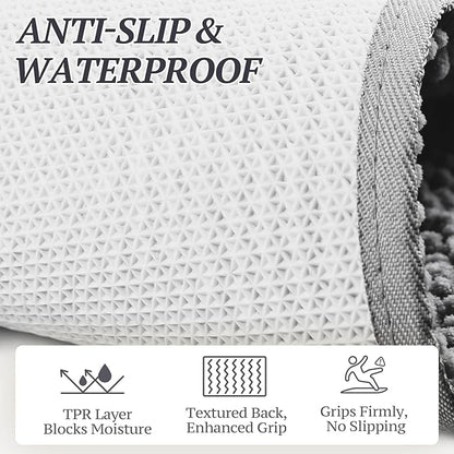VIVAGLORY Dog Door Mat Absorpmax Dog Rug for Muddy Paw, Mat for Muddy Paw Door Indoor Floor Entryway, Waterproof Washable & Water Absorbent Dirt Trapper, 31" × 20", Grey
