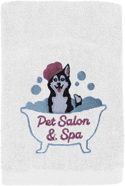 DAN RIVER Dog Towel - Pack of 1, 100% Cotton, 20x40, Ultra Soft 450 GSM, Super Absorbent & Quick Drying Towel for Dogs, Cats, and Other Pets, White Pet.