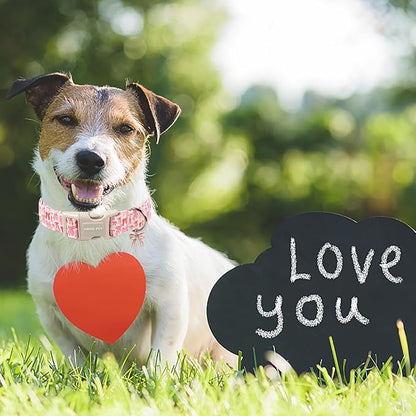 ARING PET Girl Dog Collar, Cute Spring Summer Pink Bow Puppy Pet Collars Necklace for Small Medium Large Female Dogs-L