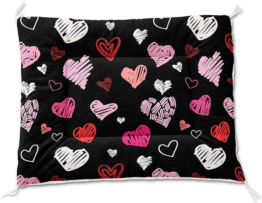 Dog Cat Bed Mat Ultra Soft Fluffy Pet Bed Washable Fashion Dog Crate Beds Comfy Comfy Pet Sleeping Pad Suitable for Pet Raised Bed(30"x26",Heart)