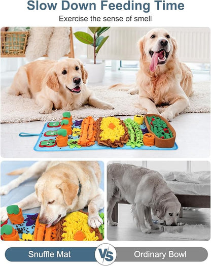 Snuffle Mat for Dogs, 32 x 20 inch for Medium & Large, Portable & Compact Dog Puzzle Toy for Stress Relief, Reduces Fast Eating, with Anti-Slip Botton