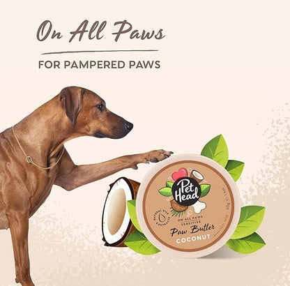 Pet Head On All Paws Coconut Paw Butter | Soothes & Nourishes for Soft Crack-Free Paws and Noses | Paw Moisturizer Balm | Vegan | Lick-Safe | Gentle Formula for Puppies | Made in USA | 1.4 oz.