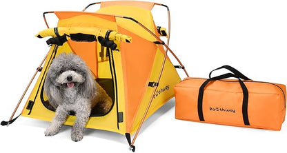 Portable Dog Tent for Small to Medium Sized Pets up to 25lb, Waterproof Dog Tent Outdoor Lightweight with Carrying Bag, Fully Zipped Meshed Door and Window, for Camping, Beach, Backyard